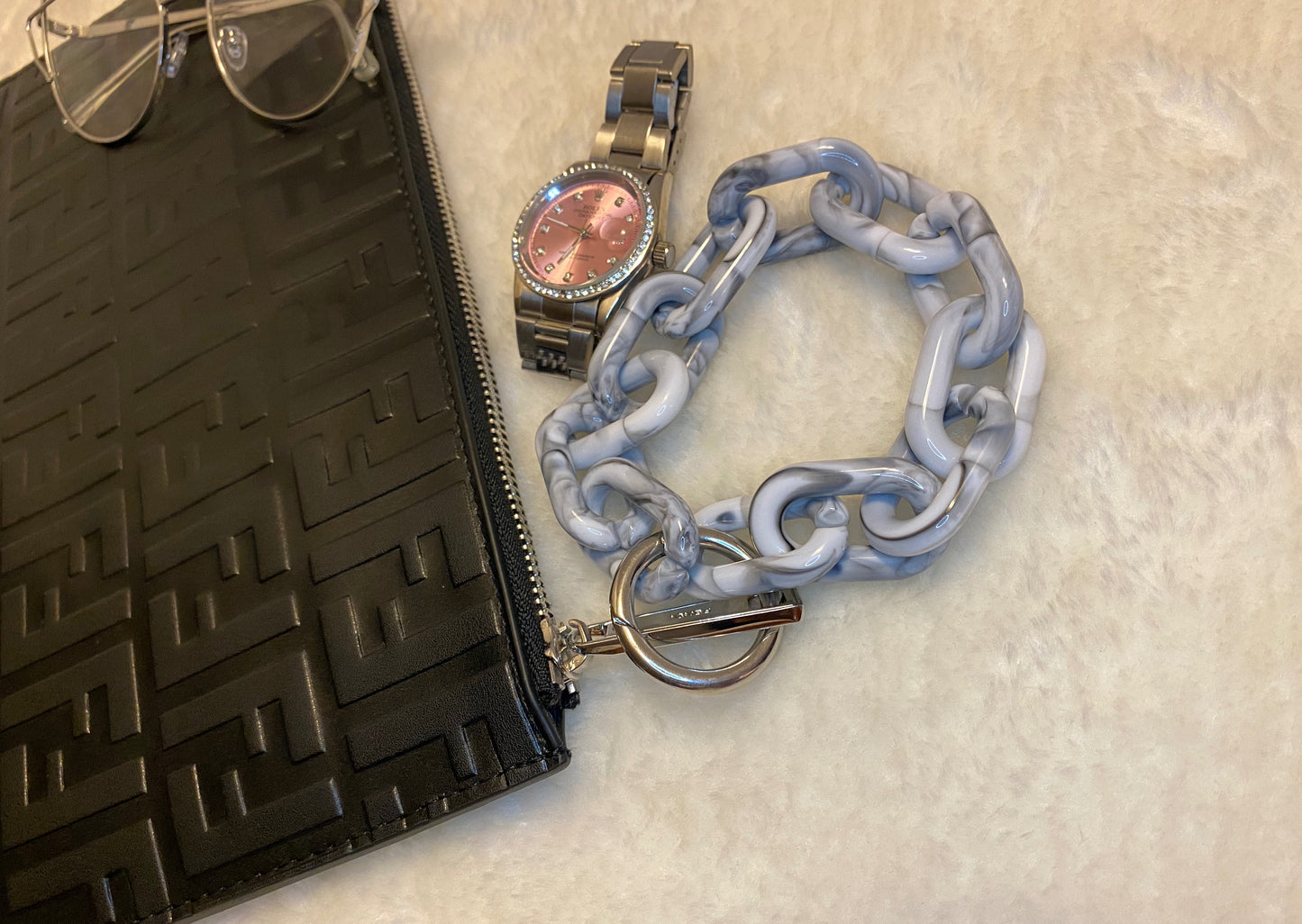 Oreo Marble handbag chain