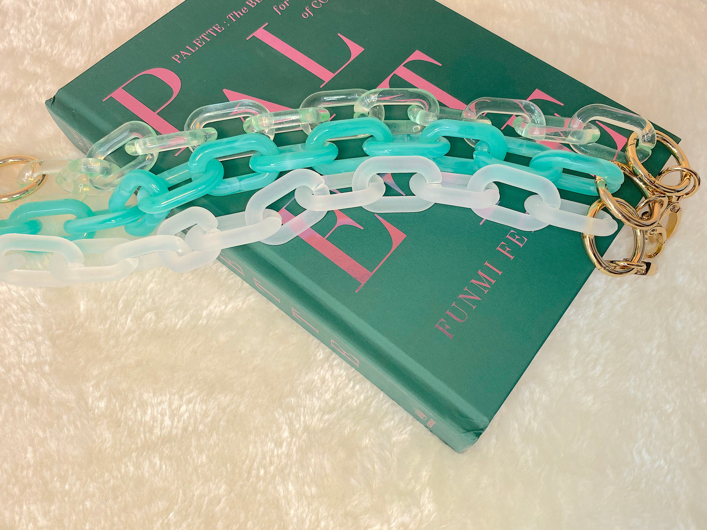 Clear lime handbag chain