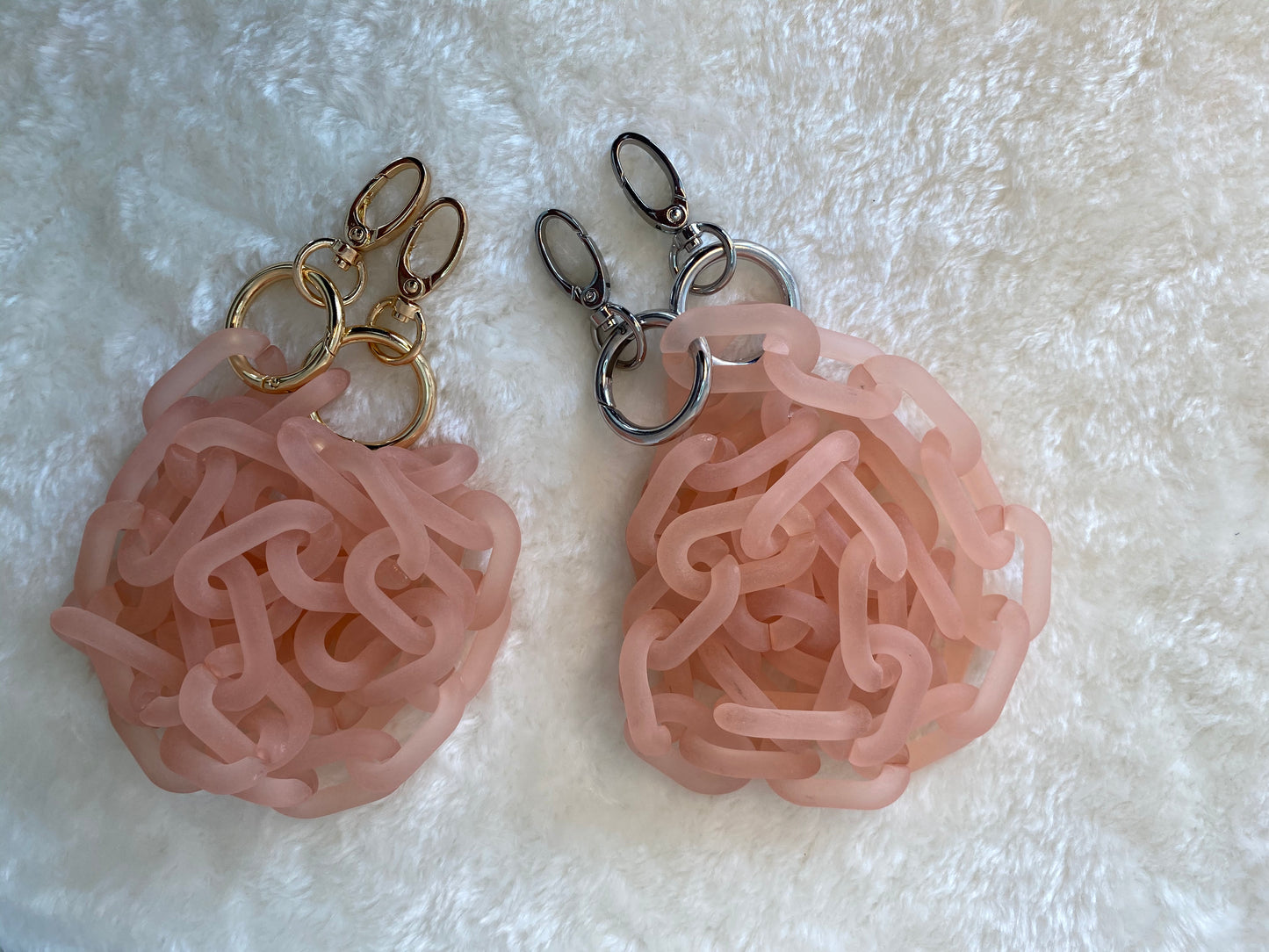 Soft pink matte handbag chain