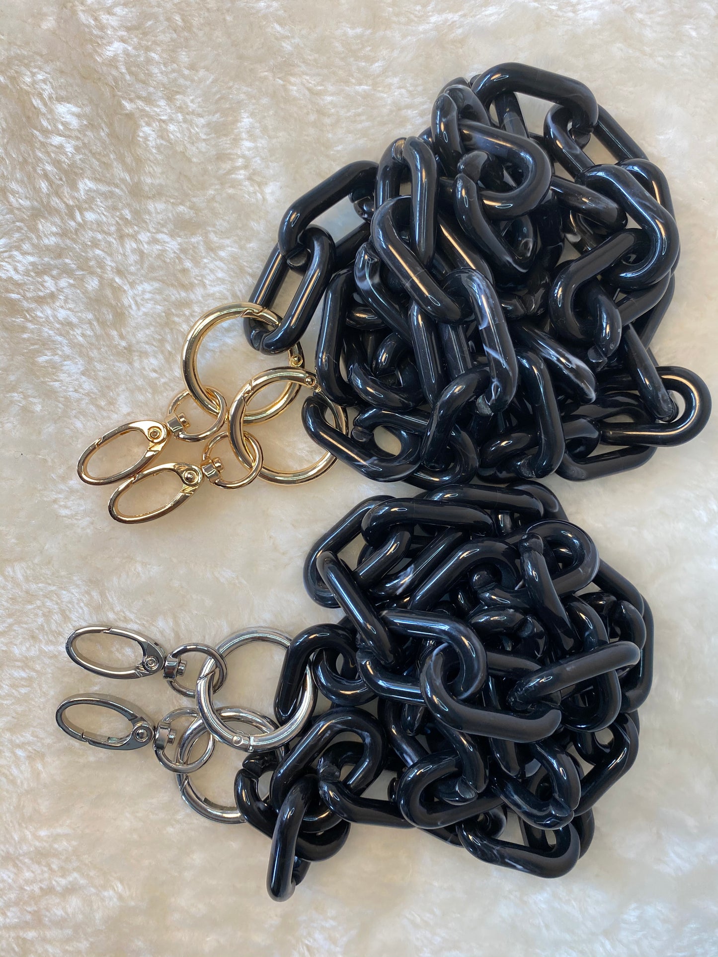 Black marble handbag chain