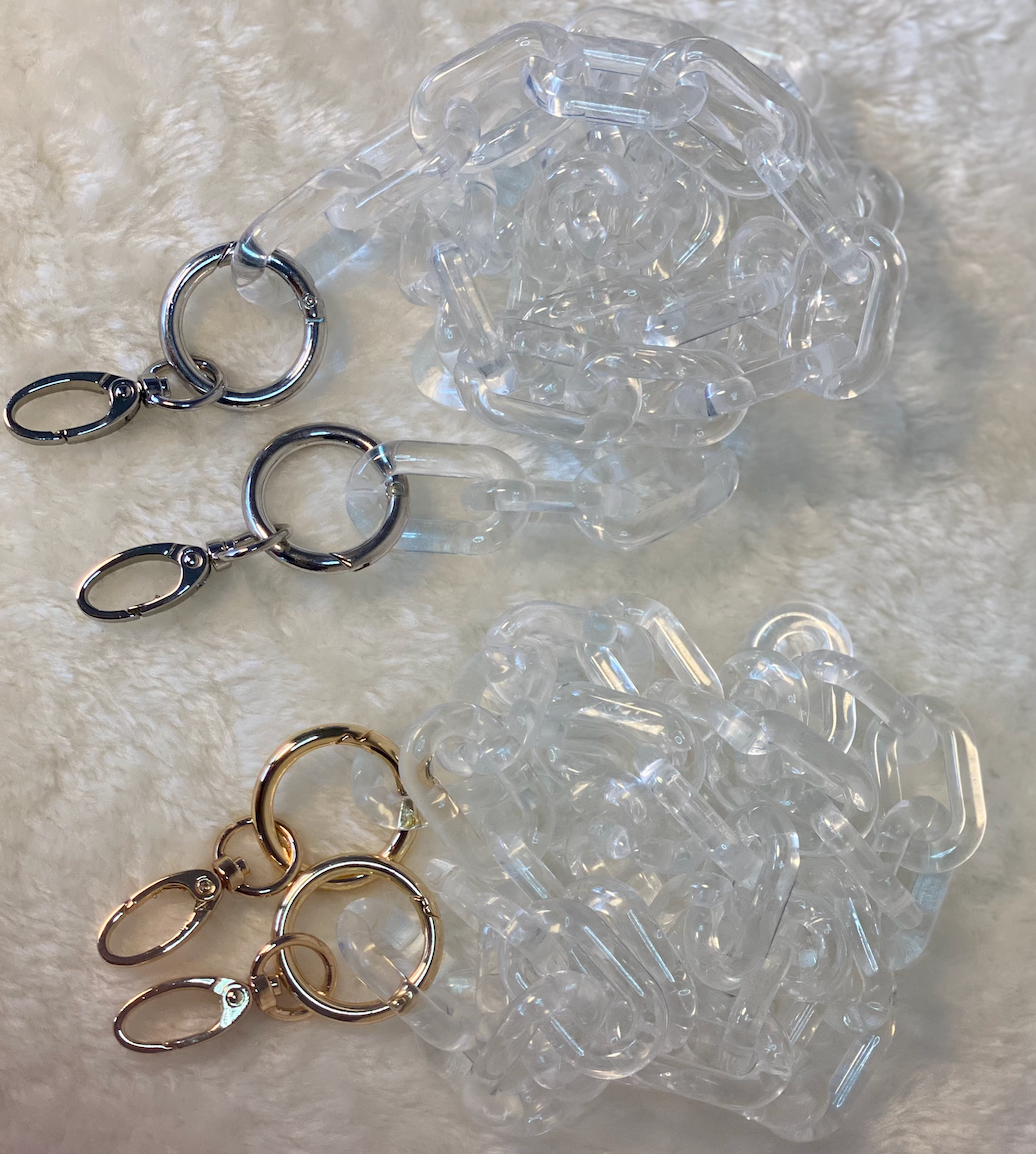 Clear handbag chain