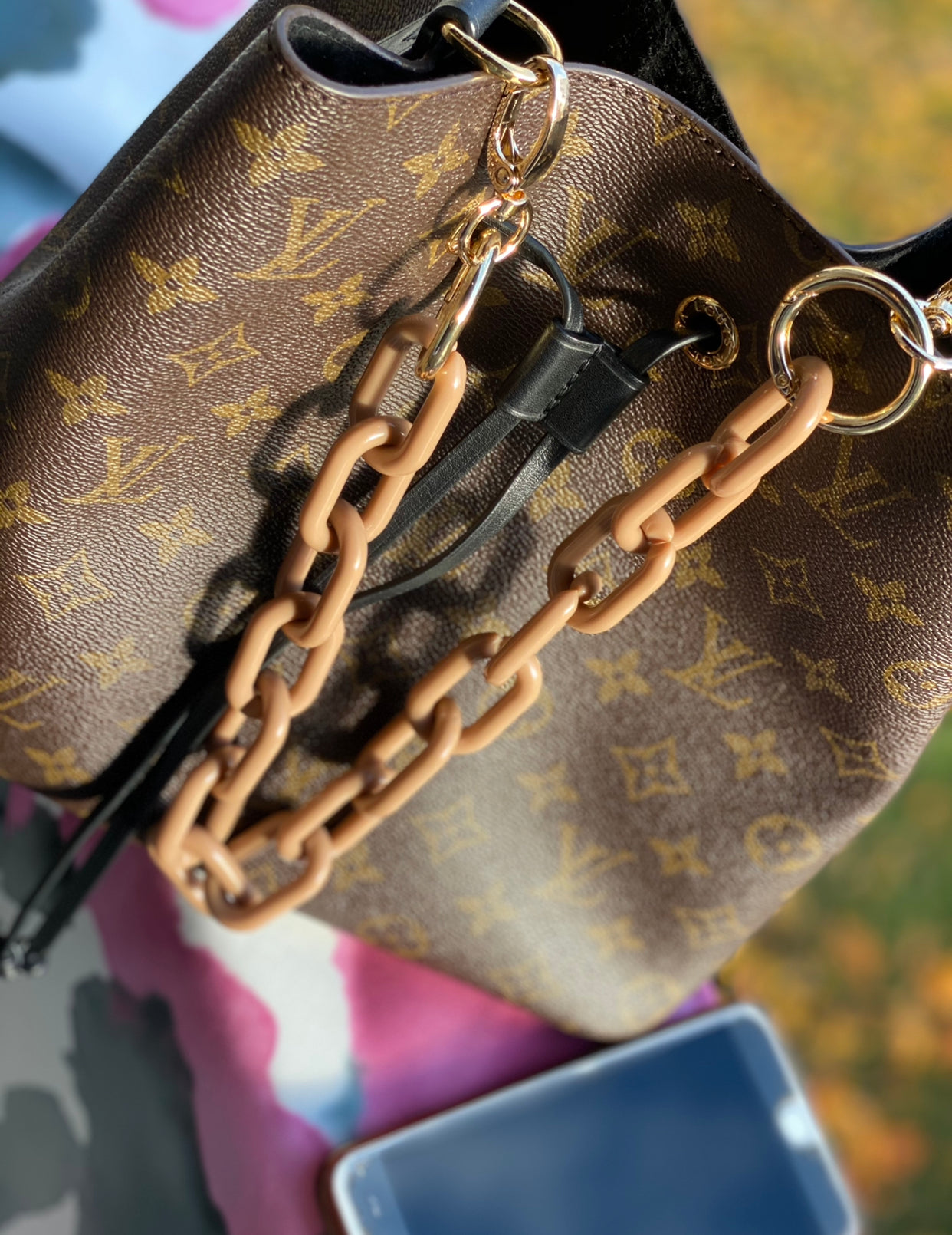 Caramel handbag chain